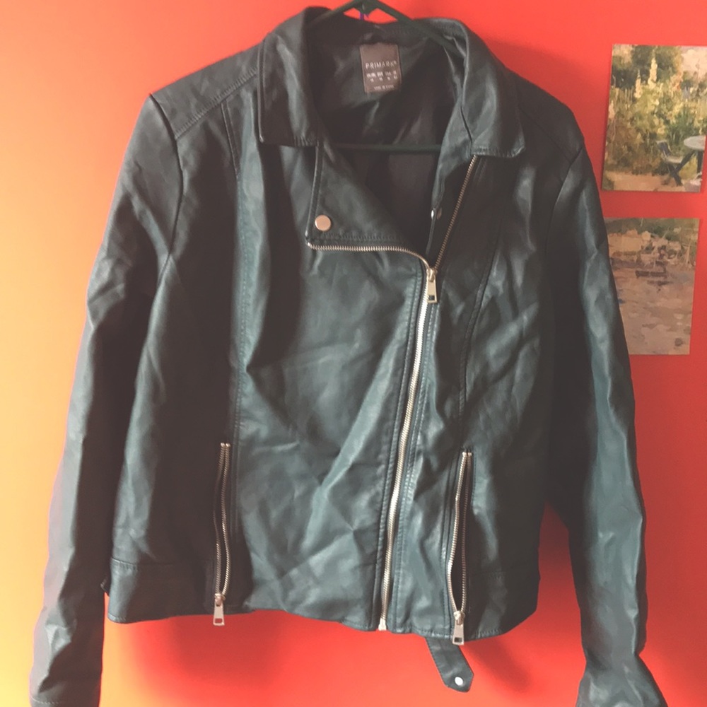 Primark pleather jacket dark green